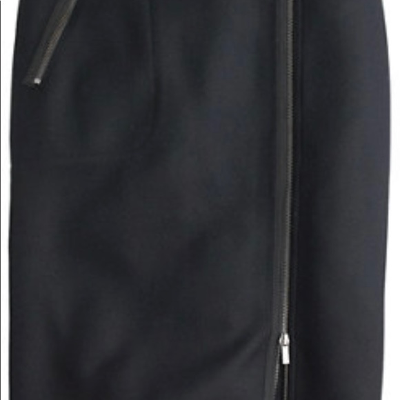 J. Crew Asymmetrical Black Wool Skirt Size 6 - Picture 2 of 5